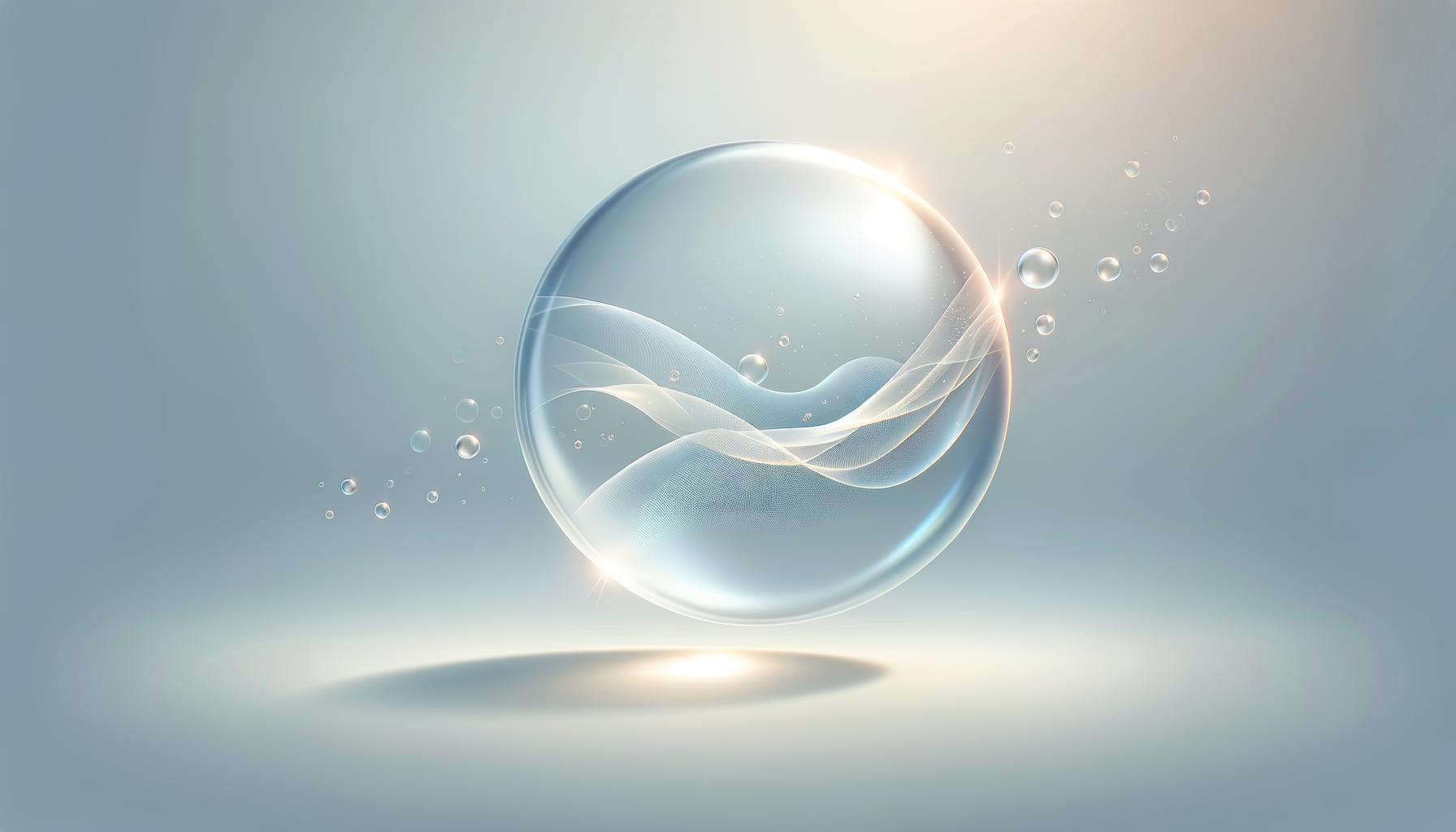 A translucent bubble opening with light and abstract shapes symbolizing breaking out and connection
