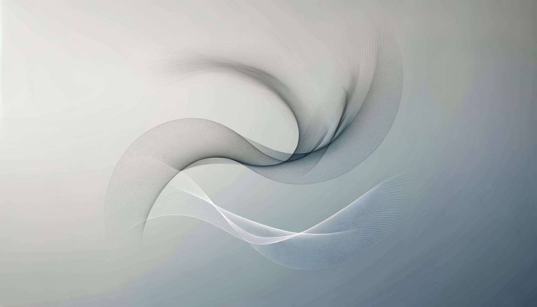 Abstract wave shape on a soft gradient background symbolizing calm breathing and stress relief