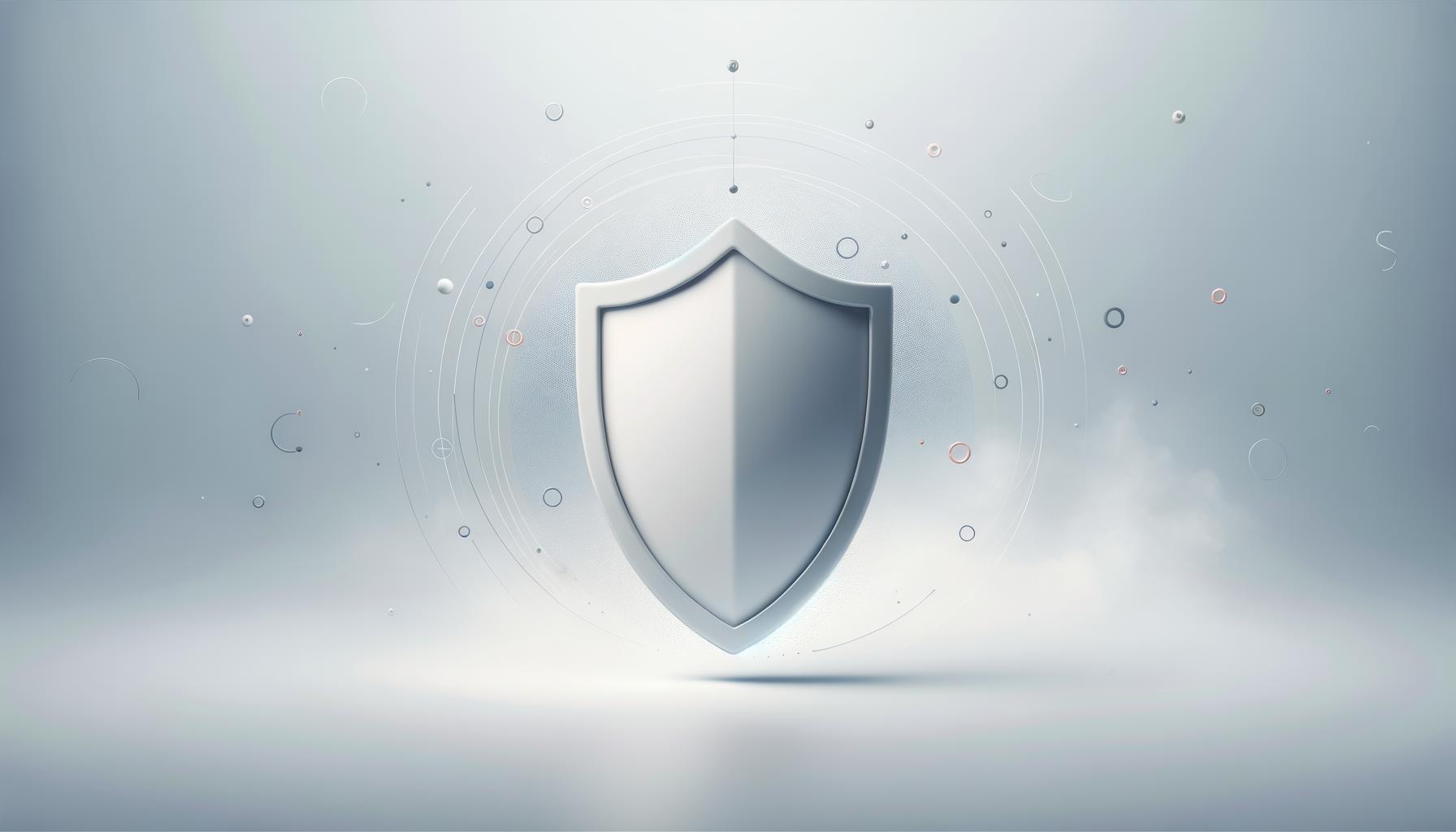 Minimalist illustration of a shield deflecting distractions on a light gradient background