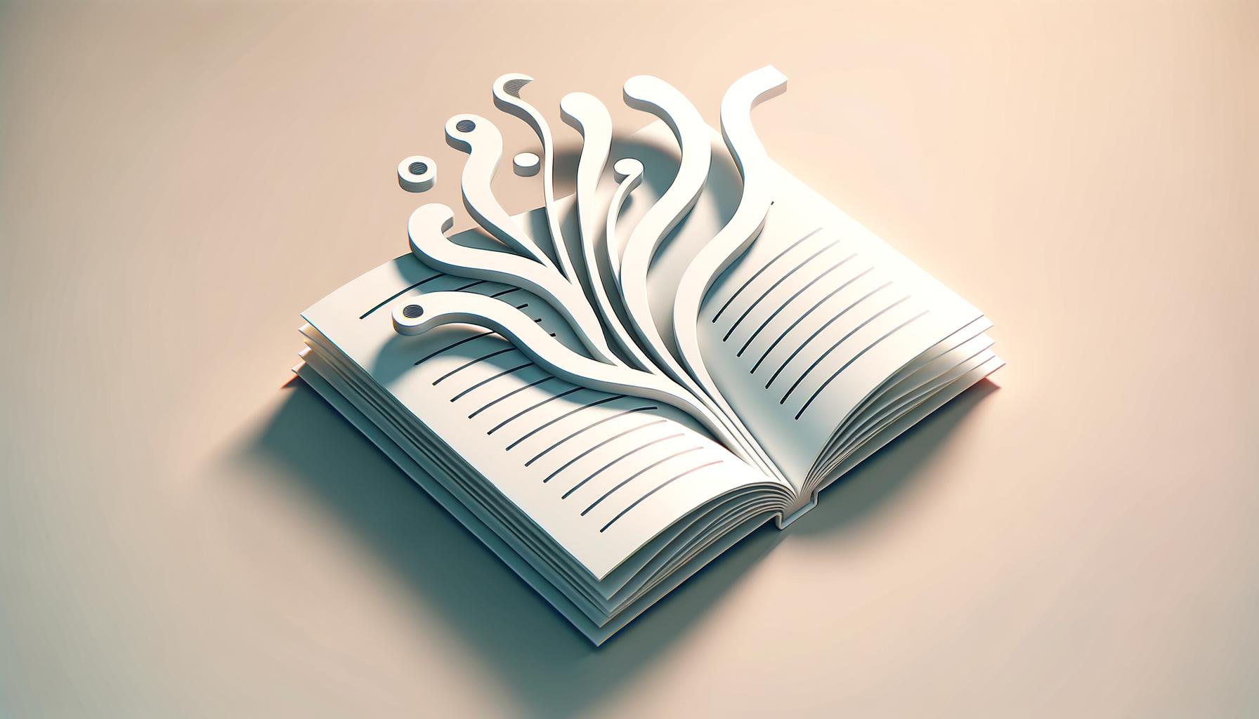 Minimalist illustration of an open playbook with branching paths on a light gradient background
