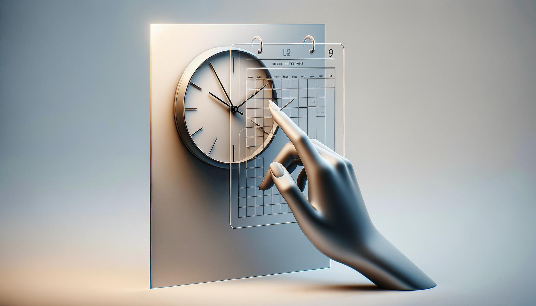 Minimalist illustration of a clock and calendar symbolizing reclaiming time from unnecessary meetings