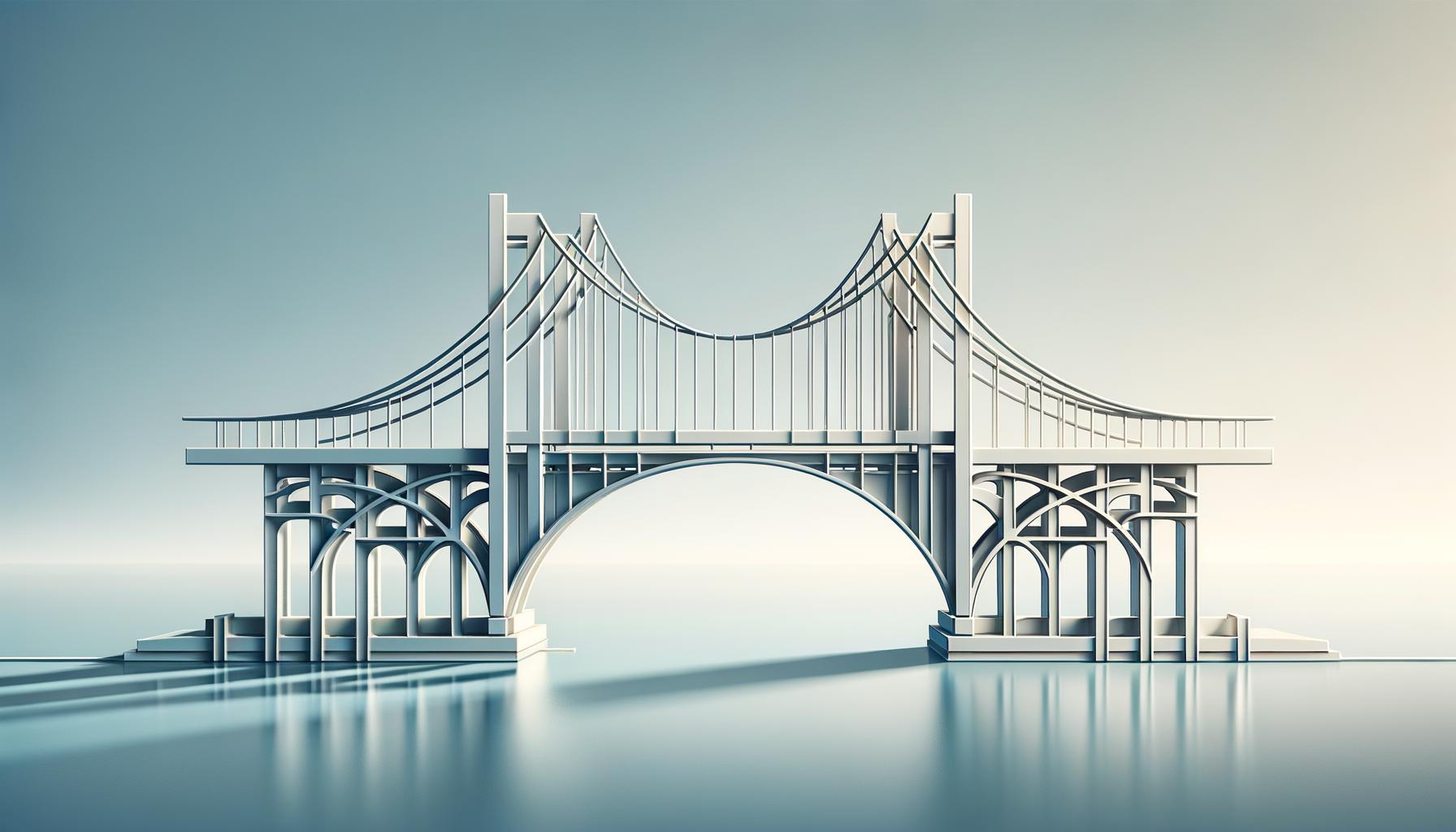 Minimalist geometric bridge representing resilient teams moving forward with clarity and strength