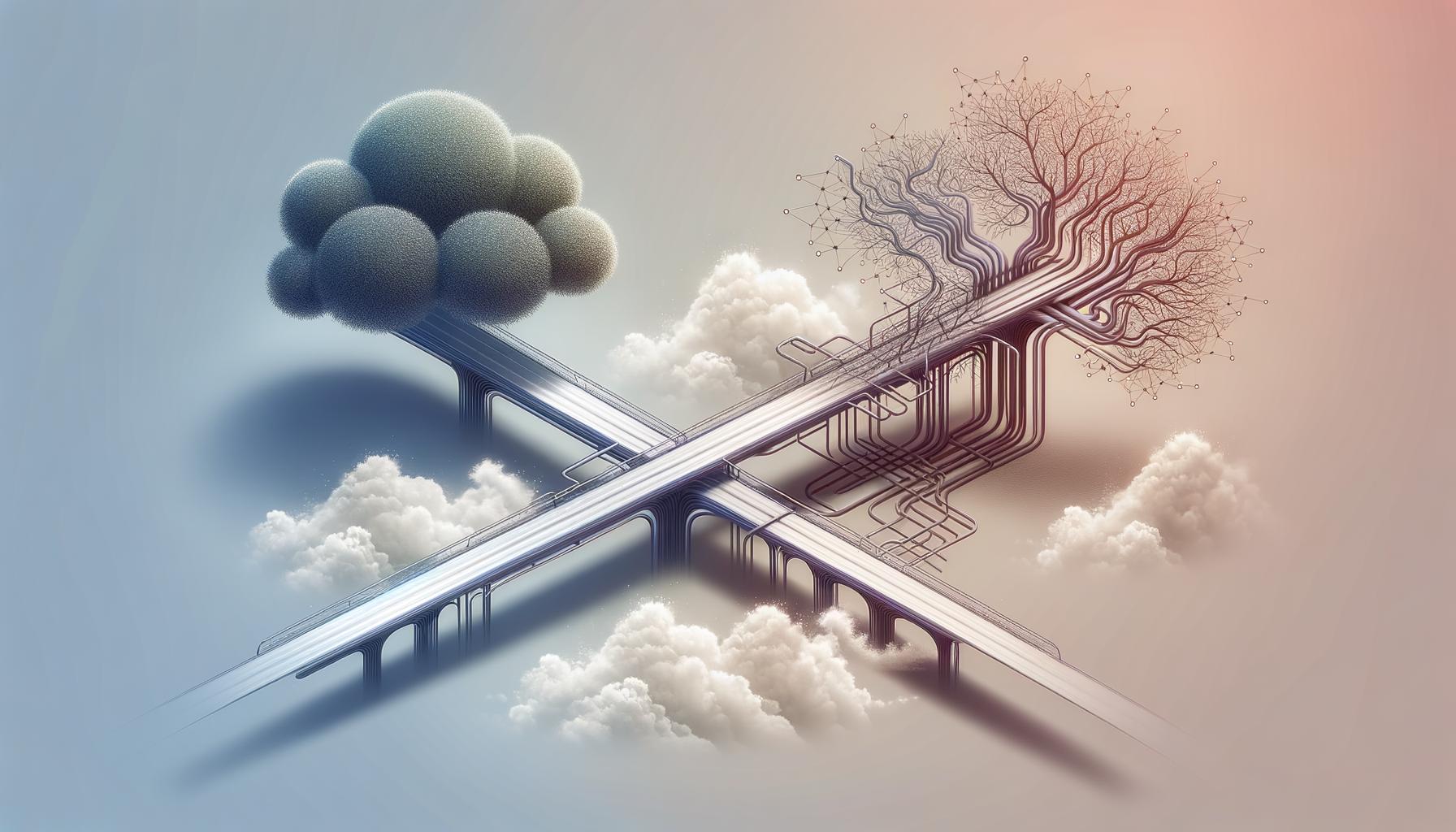 Two minimalist pathways representing quick fixes and deeper problem solving on a light gradient background