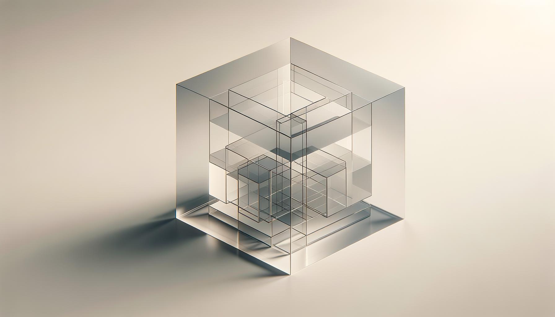 Minimalist geometric shape deconstructed on a light background representing engineering clarity