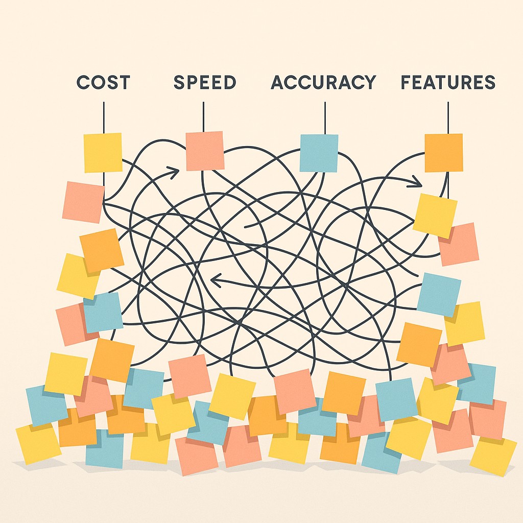 Crowded roadmap illustrating how to prioritize ruthlessly amid competing priorities