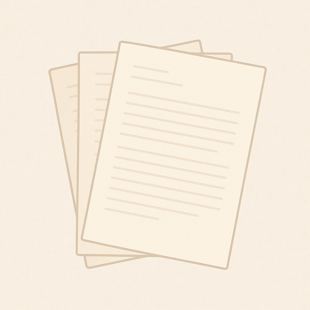 Several identical bland pages stacked together with faint generic text lines—ways to avoid generic AI writing