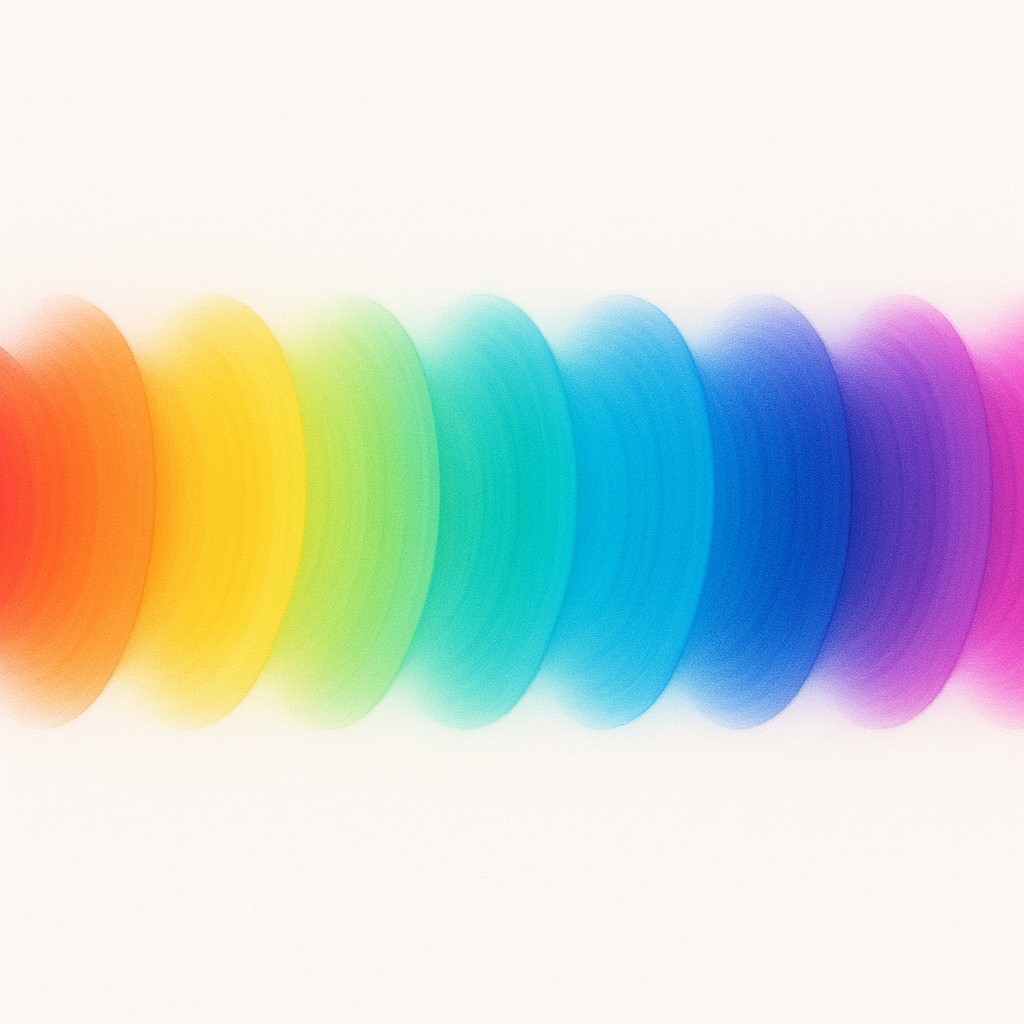 Keep AI voice unique visualized as color swatches blending smoothly across a spectrum in a minimalist style