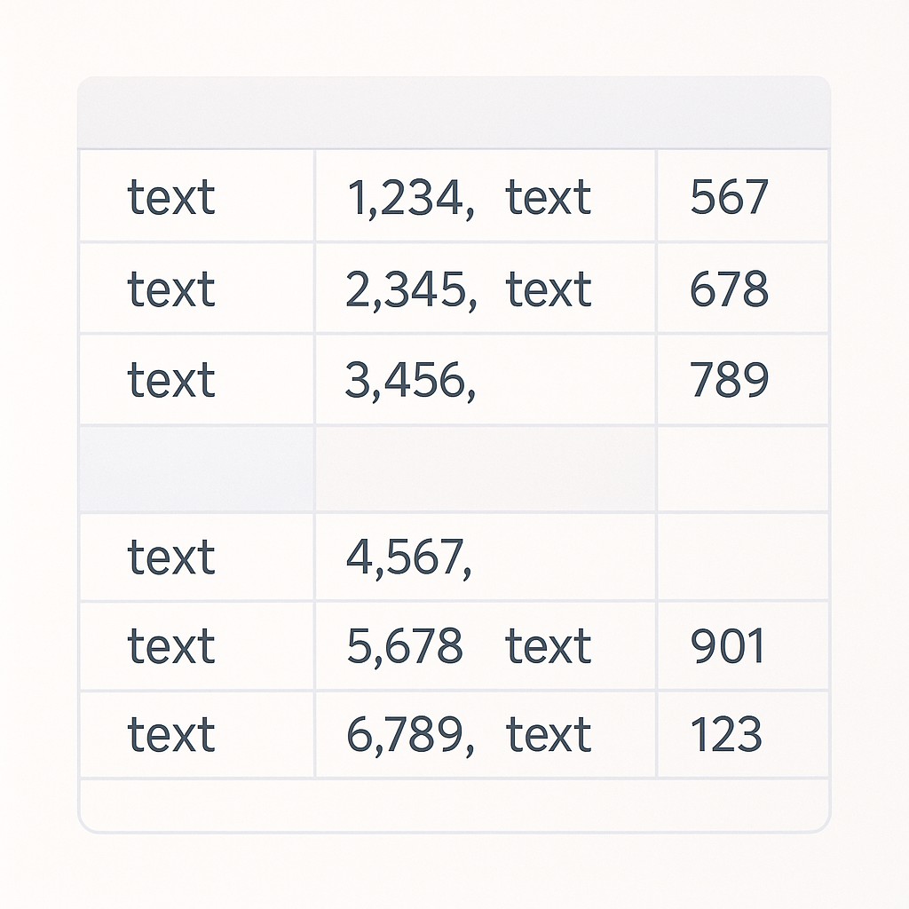 Spreadsheet with a missing row and a subtle data mismatch—evidence of the need to Make LLM systems reliable