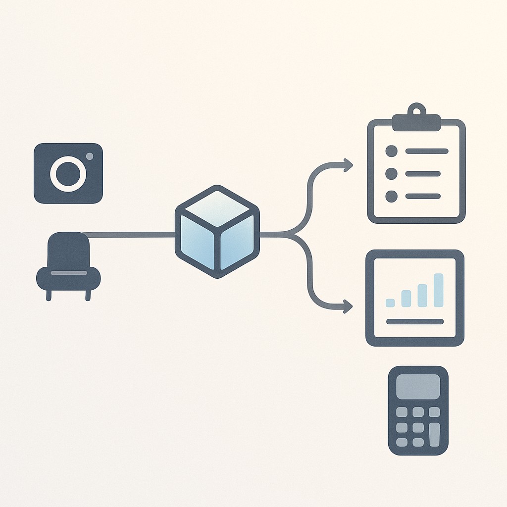 How to operationalize AI in workflows: data pipeline moves from sensors through a model to scouting, marketing, and sales decision tools
