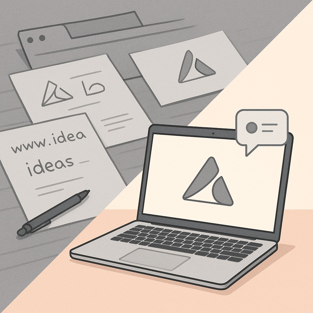 Workspace split between messy tweaking and a live demo getting user feedback—overcome perfectionism and ship
